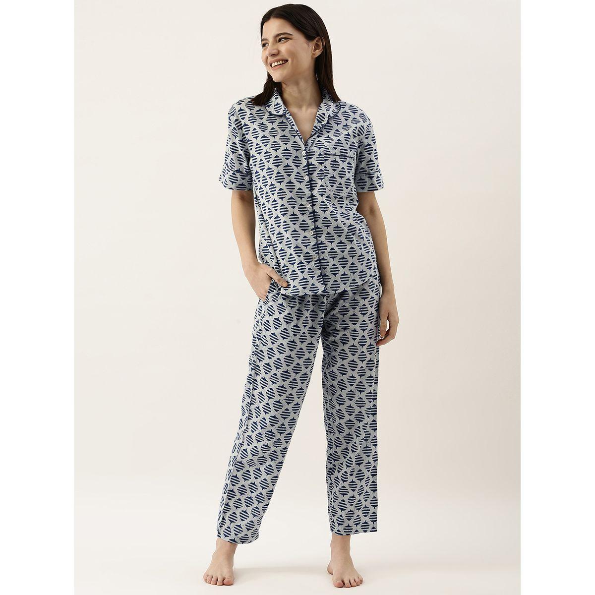 Sanskrutihomes X Styli  Cotton All Over Print Shirt & Pyjama Set-women-clothing-nightwear-pyjamas-longsets-image-3