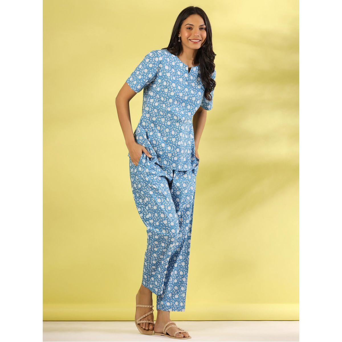 Sanskrutihomes X Styli  Cotton All Over Print Top & Pyjama Set-women-clothing-nightwear-pyjamas-longsets-image-3