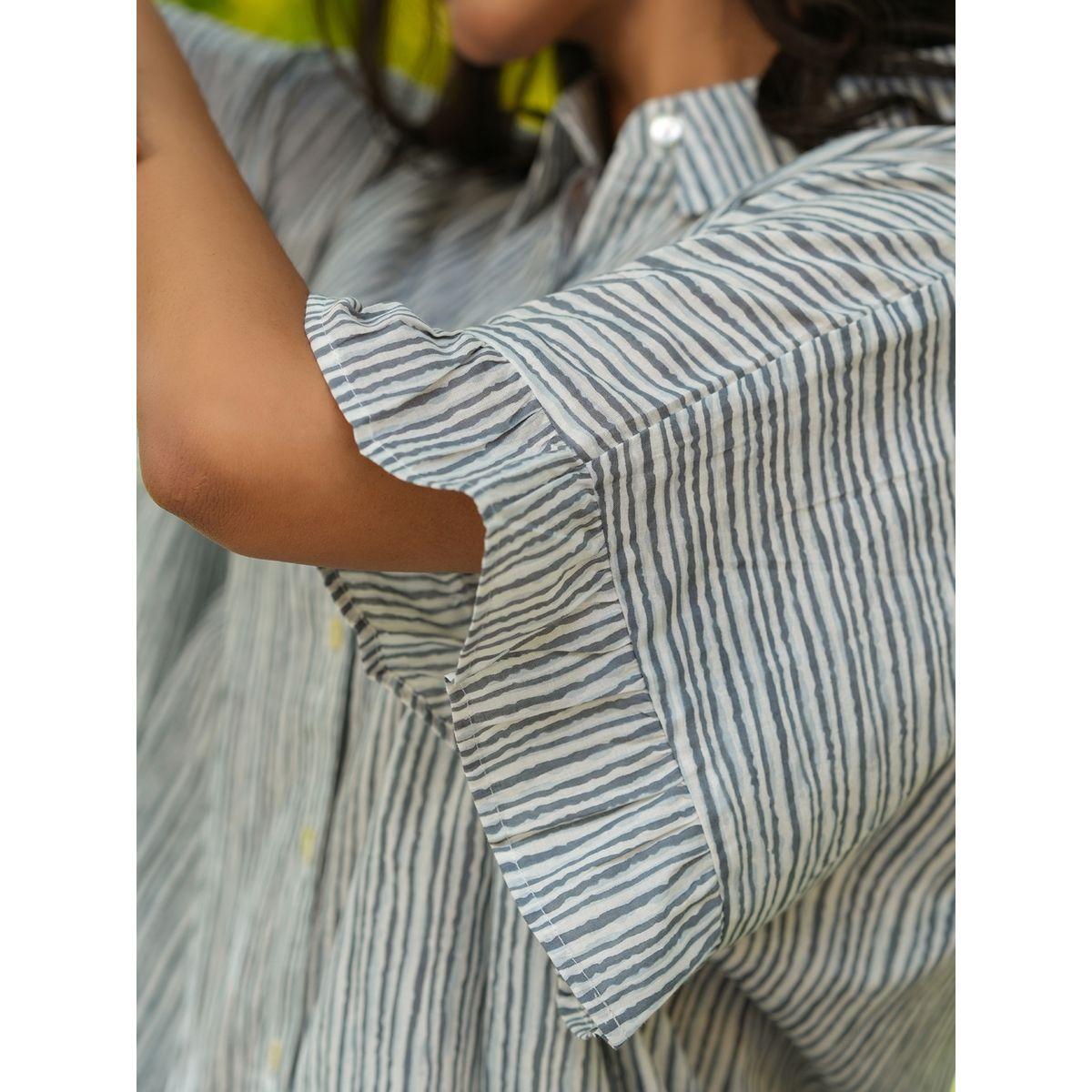 Sanskrutihomes X Styli  Cotton Striped Relaxed Fit Shirt & Straight Pyjama Set-women-clothing-nightwear-pyjamas-longsets-image-3