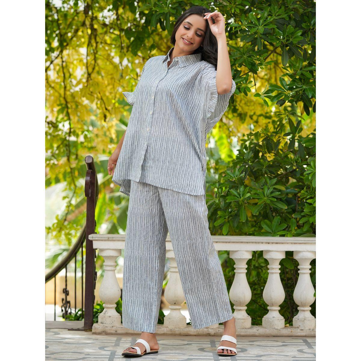 Sanskrutihomes X Styli  Cotton Striped Relaxed Fit Shirt & Straight Pyjama Set-women-clothing-nightwear-pyjamas-longsets-image-8