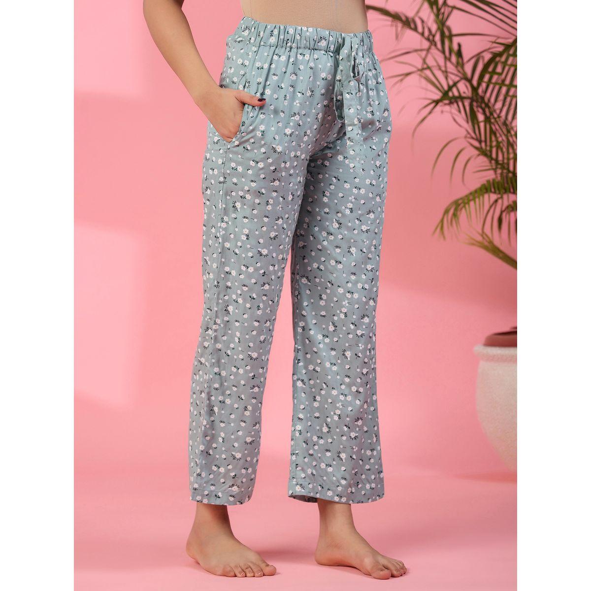 Sanskrutihomes X Styli  Viscose Rayon V Neck T-Shirt & Floral Pyjama Set-women-clothing-nightwear-pyjamas-longsets-image-4
