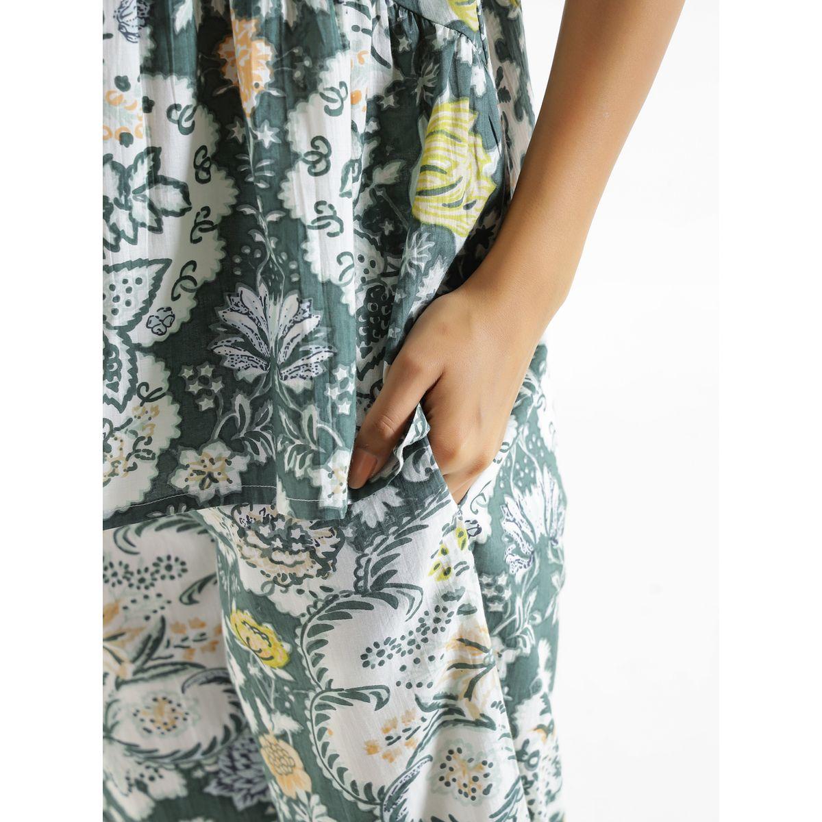 Sanskrutihomes X Styli  Cotton Floral Print Peplum Top & Pyjama Set-women-clothing-nightwear-pyjamas-longsets-image-7