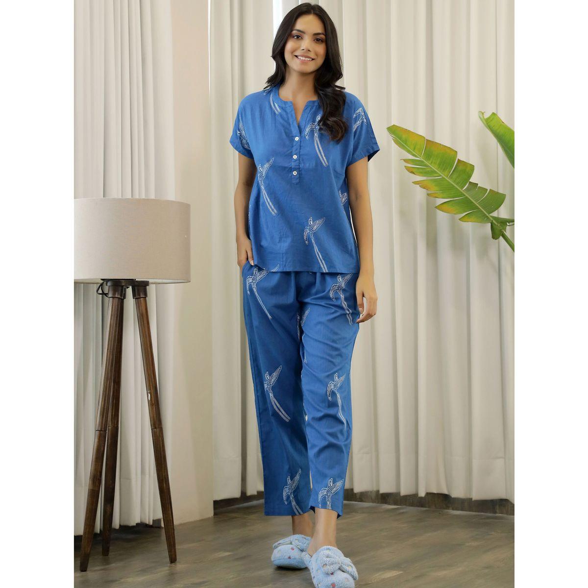 Sanskrutihomes X Styli  Cotton Graphic Print Notch Neck Top & Pyjama Set-women-clothing-nightwear-pyjamas-longsets-image-7