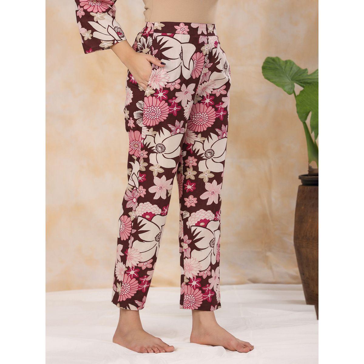 Sanskrutihomes X Styli  Cotton Floral Print Shirt & Pyjama Set-women-clothing-nightwear-pyjamas-longsets-image-3