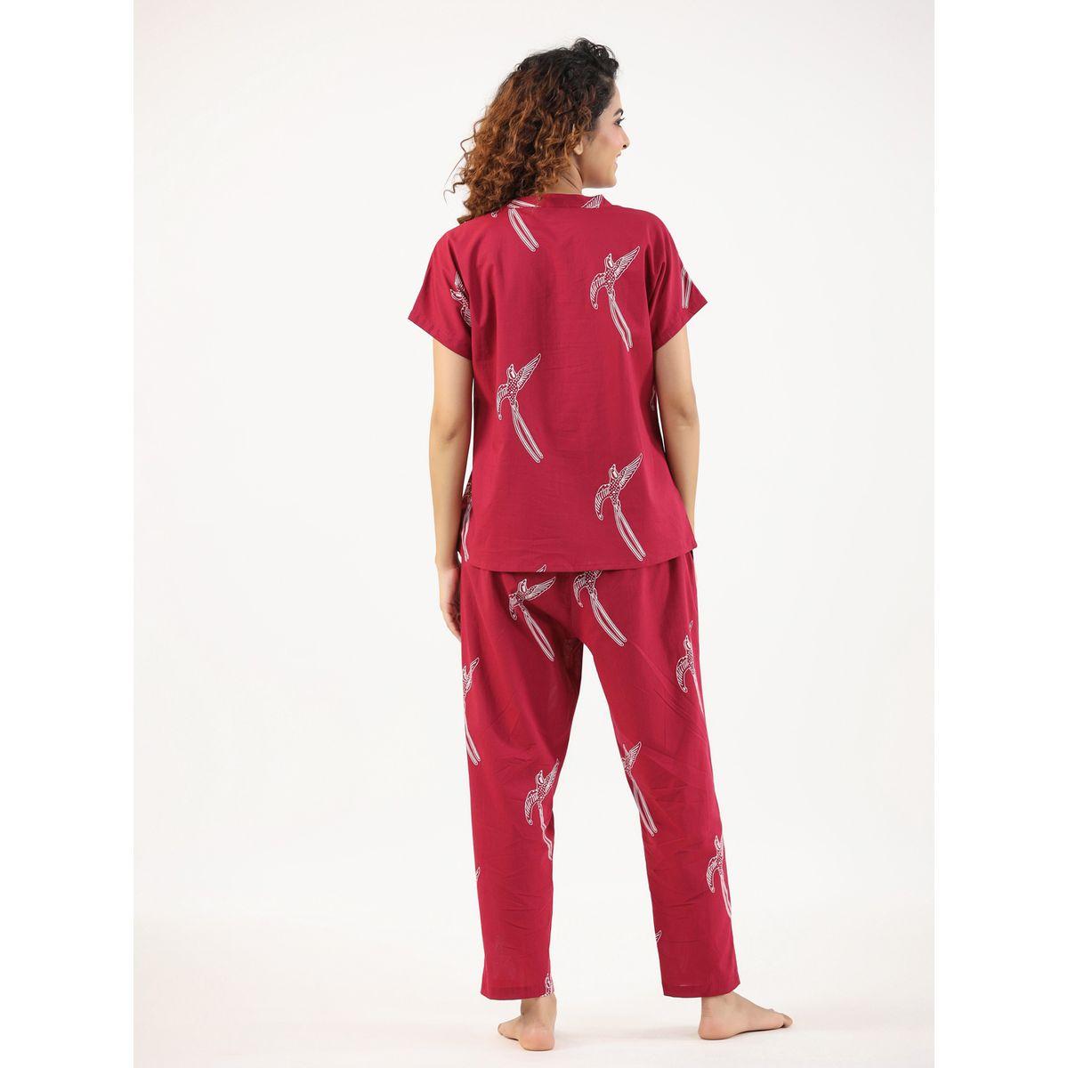 Sanskrutihomes X Styli  Cotton Bird Print Top & Pyjama Set-women-clothing-nightwear-pyjamas-longsets-image-10