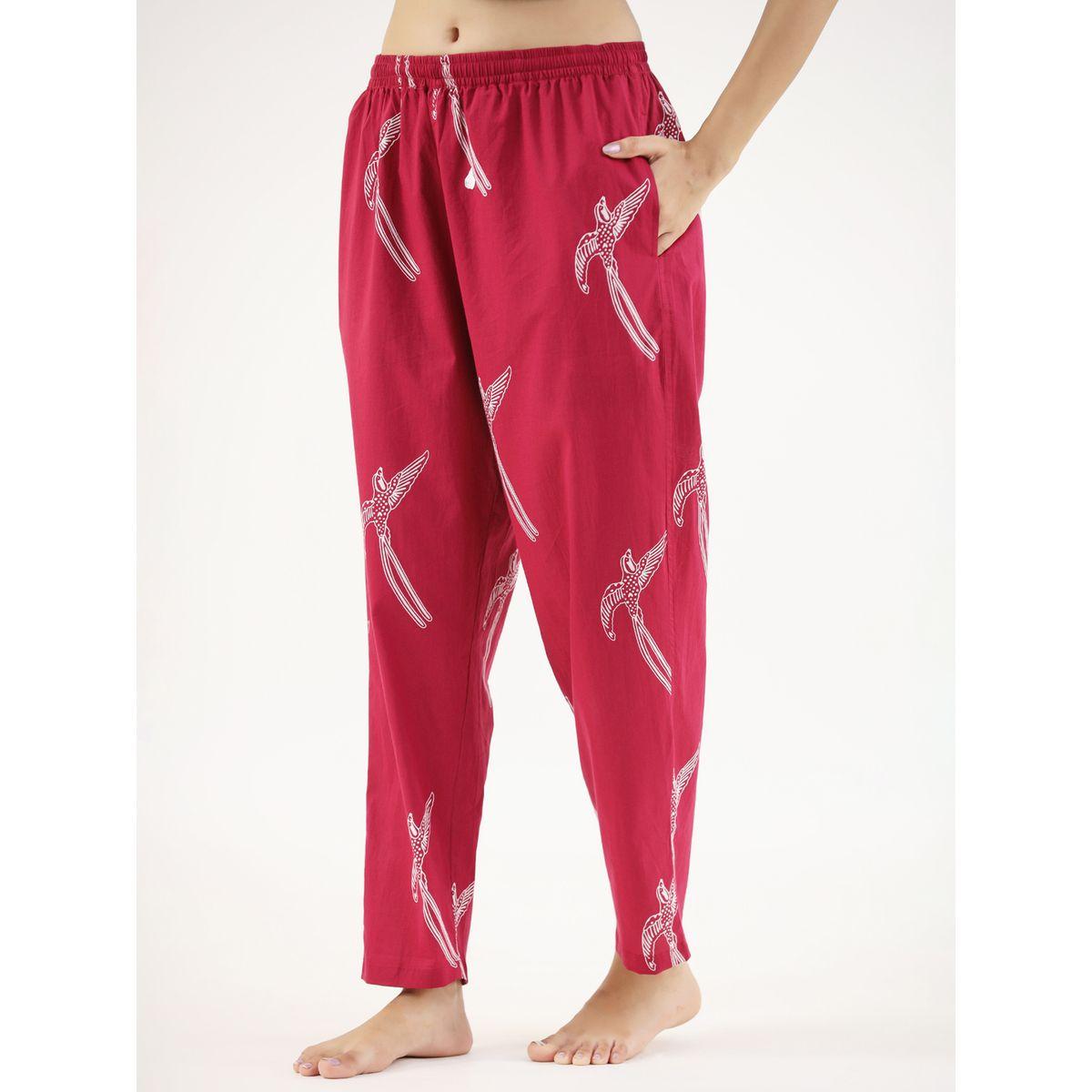 طقم من بنطال بيجاما مع بلوزة بطبعة عصافير سانسكريتي هومز × ستايلي-women-clothing-nightwear-pyjamas-longsets-image-4