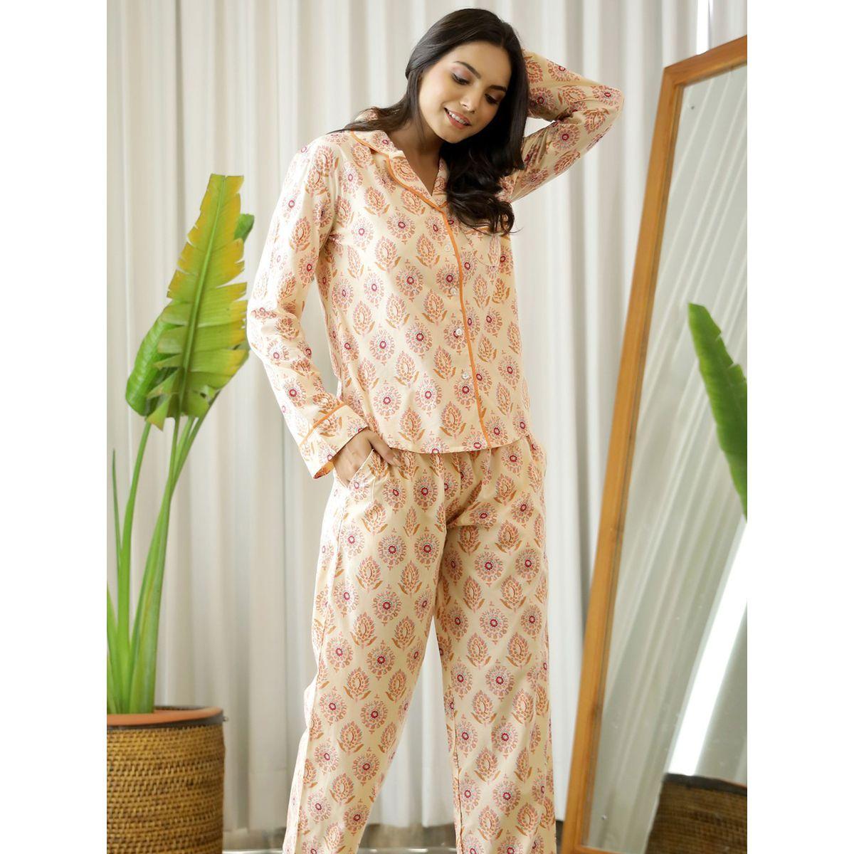 Sanskrutihomes X Styli  All Over Print Cotton Shirt & Pyjama Set-women-clothing-nightwear-pyjamas-longsets-image-3