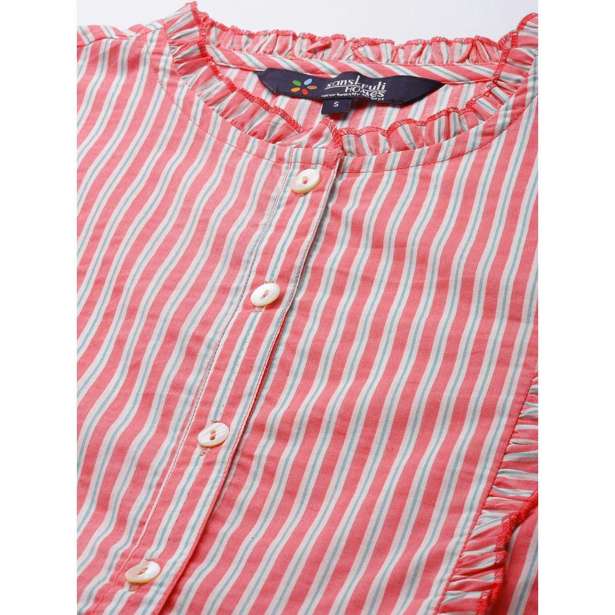 Sanskrutihomes X Styli  Cotton Striped Shirt & Shorts Set-women-clothing-nightwear-pyjamas-longsets-image-5