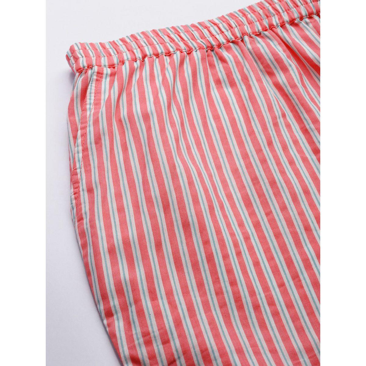 Sanskrutihomes X Styli  Cotton Striped Shirt & Shorts Set-women-clothing-nightwear-pyjamas-longsets-image-6