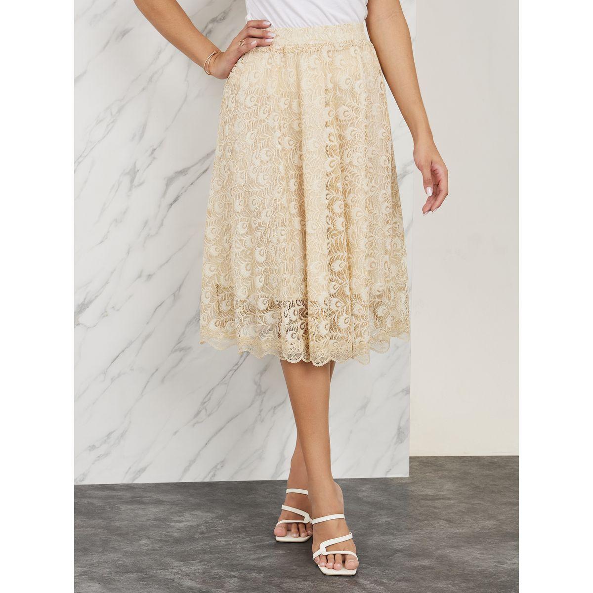 Styli Lace Insert Midi Skirt-women-clothing-bottoms-skirts-image-1