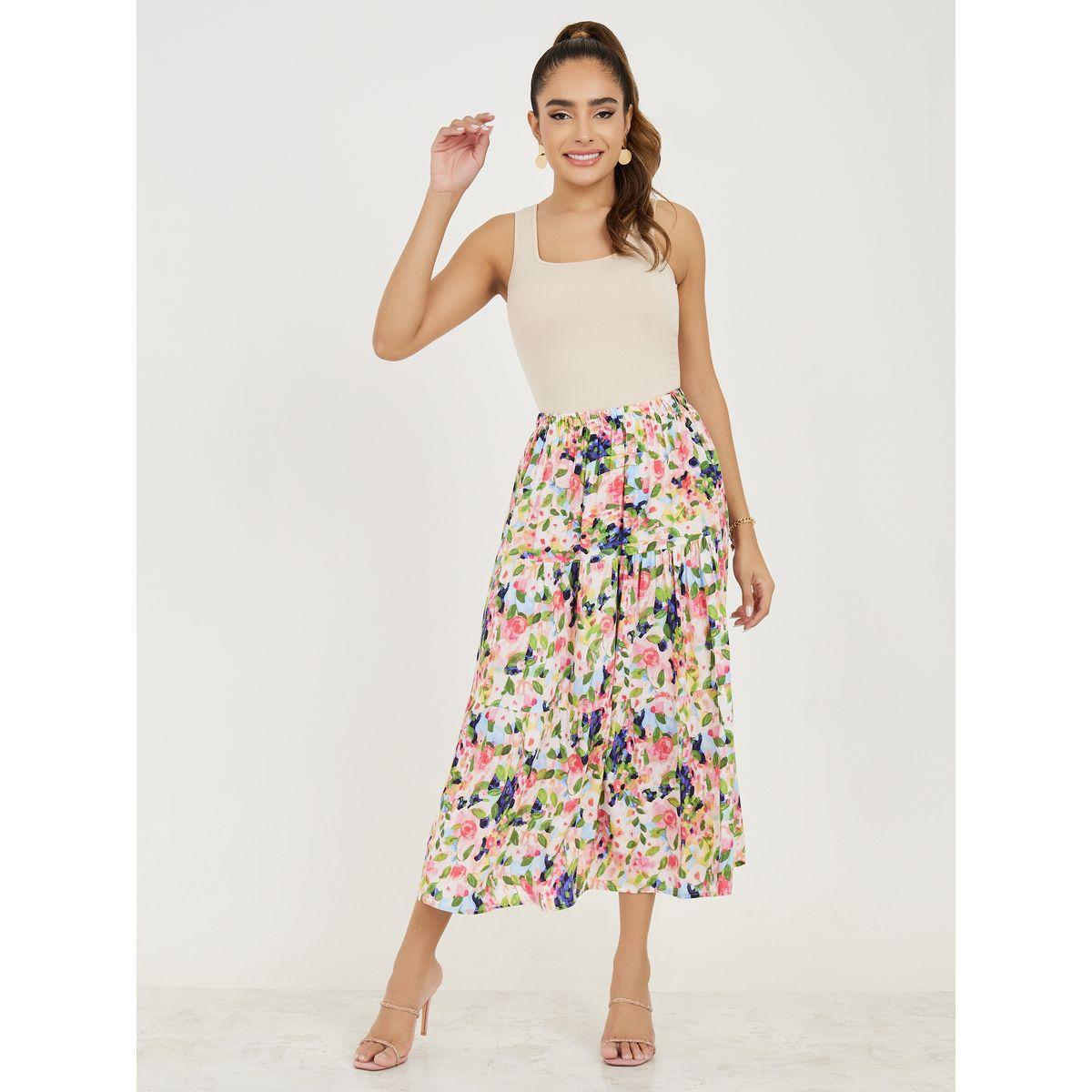 تنورة ميدي مطبع بزهور-women-clothing-bottoms-skirts-image-2