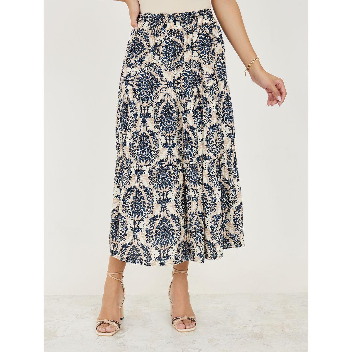 Styli All Over Print Midi Skirt-women-clothing-bottoms-skirts-image-1