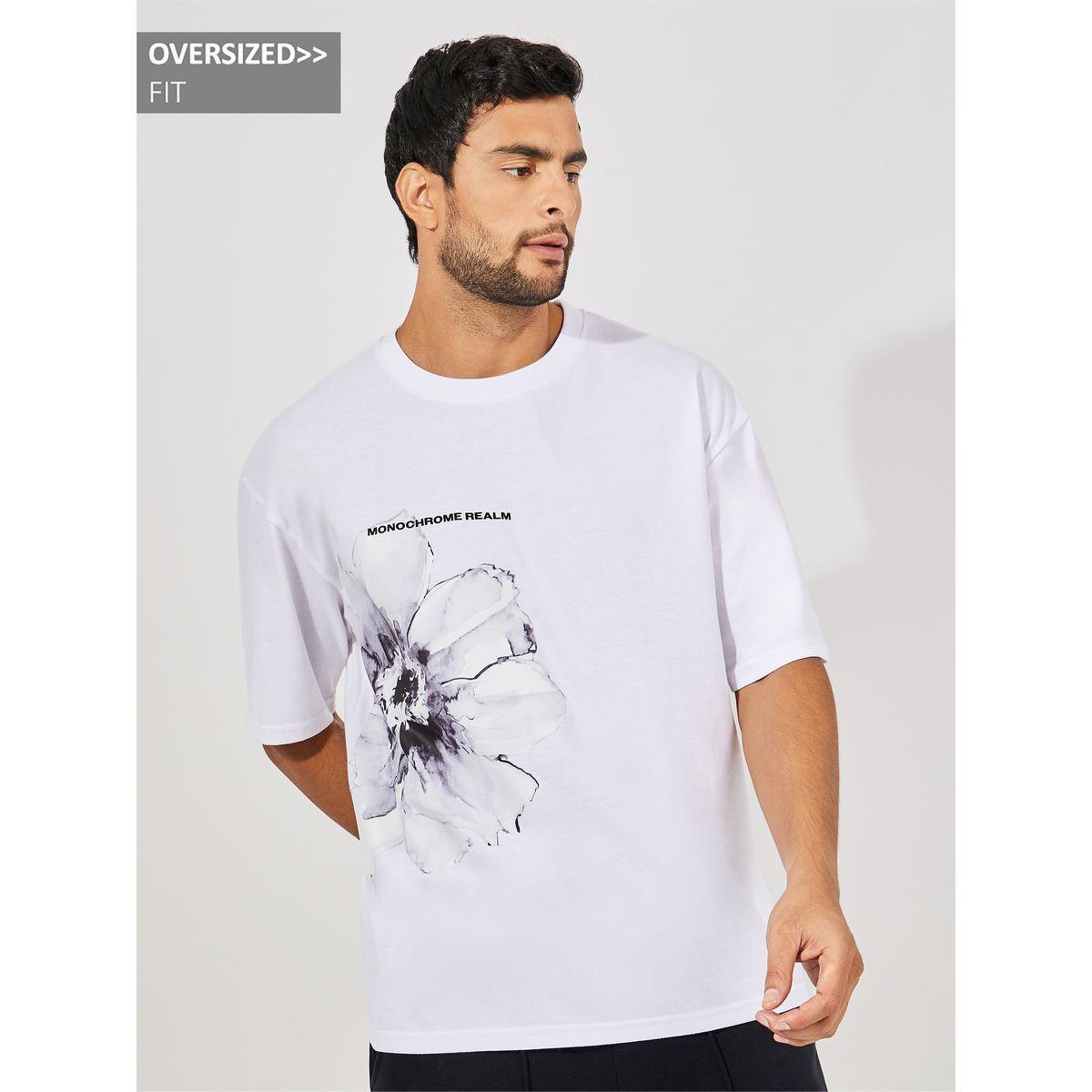 تيشيرت فضفاض بياقة دائرية وطبعة على الصدر-men-clothing-tshirtsandpolos-tshirts-image-1