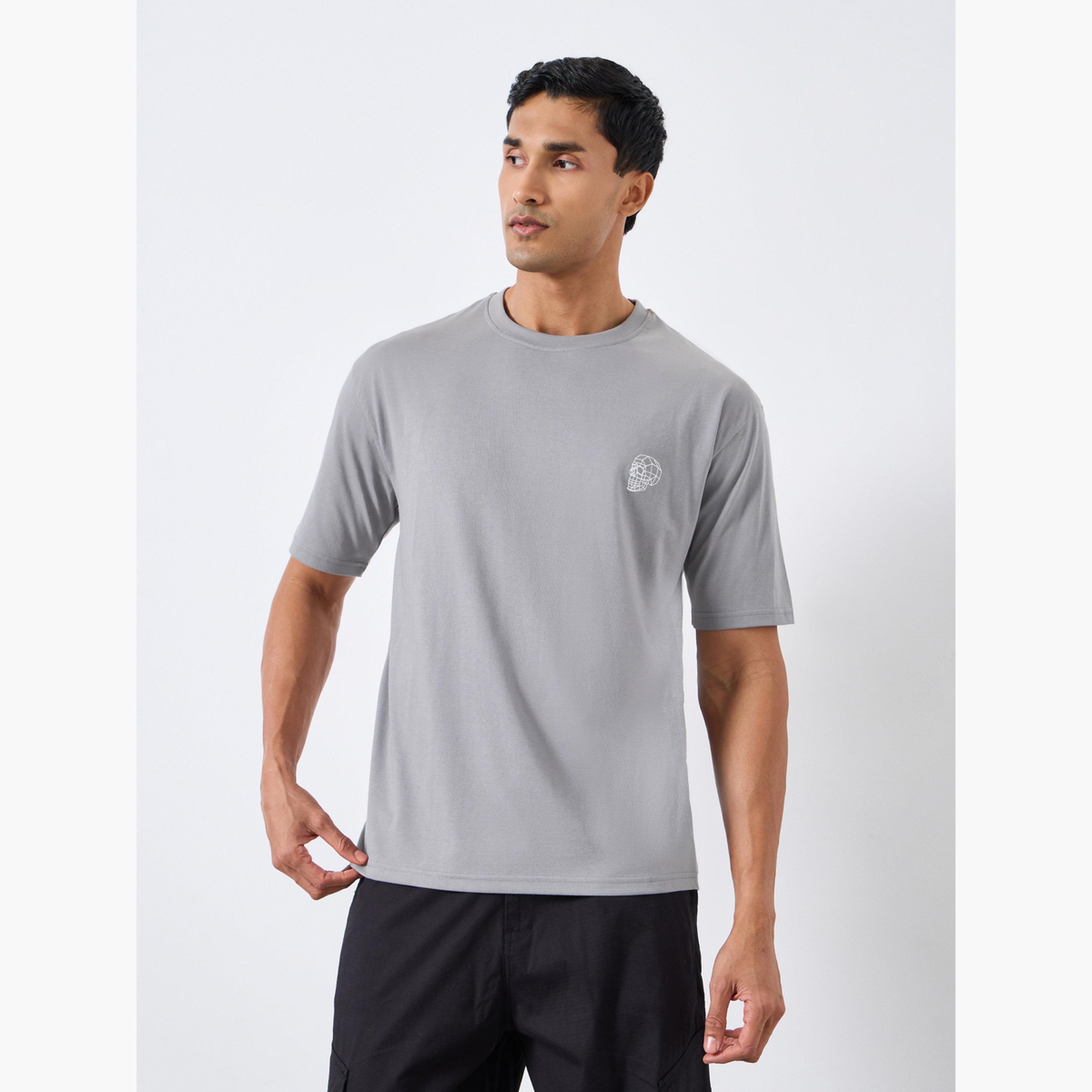 Styli Men Grey Graphic Print Oversized T-Shirt-men-clothing-tshirtsandpolos-tshirts-image-1