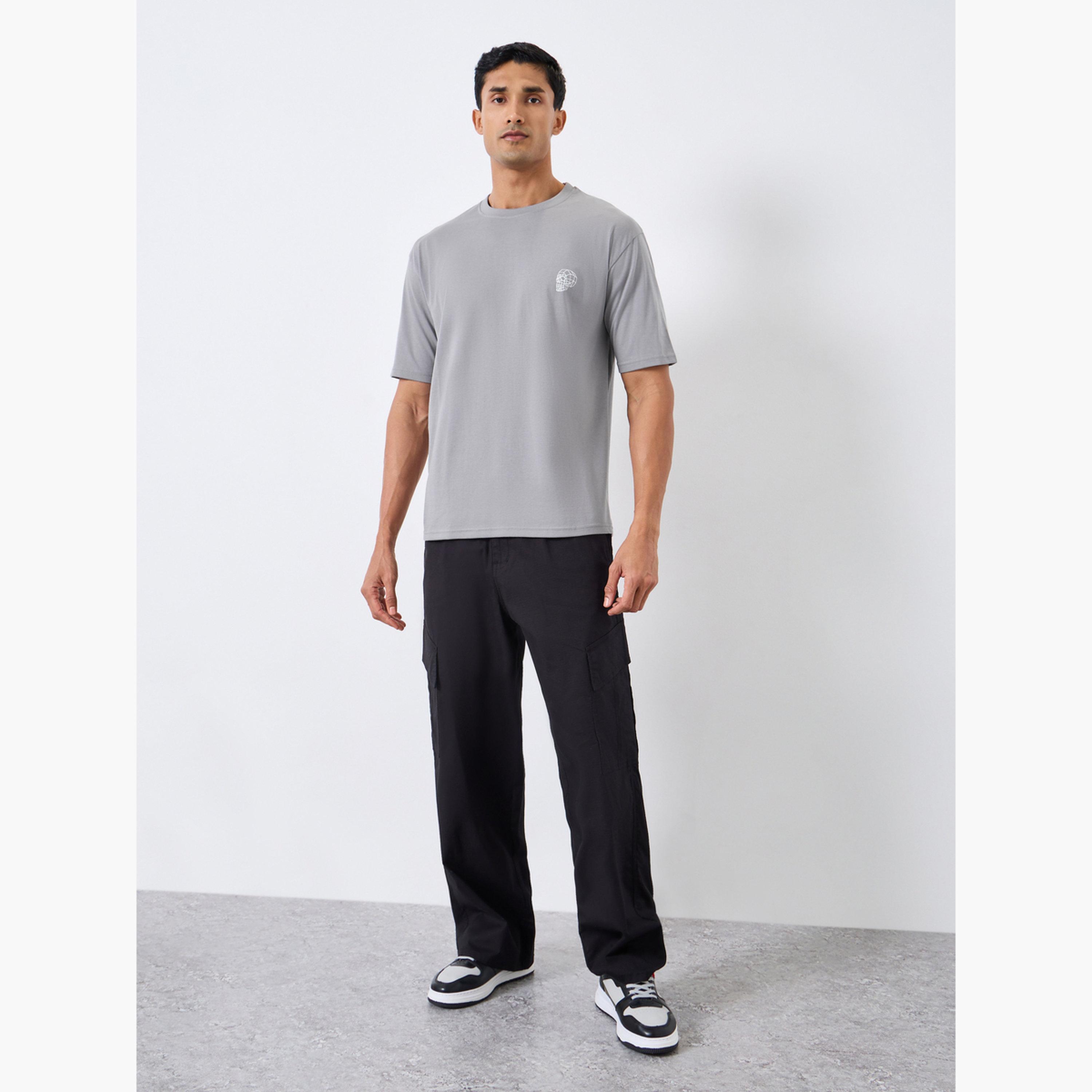 Styli Men Grey Graphic Print Oversized T-Shirt-men-clothing-tshirtsandpolos-tshirts-image-3