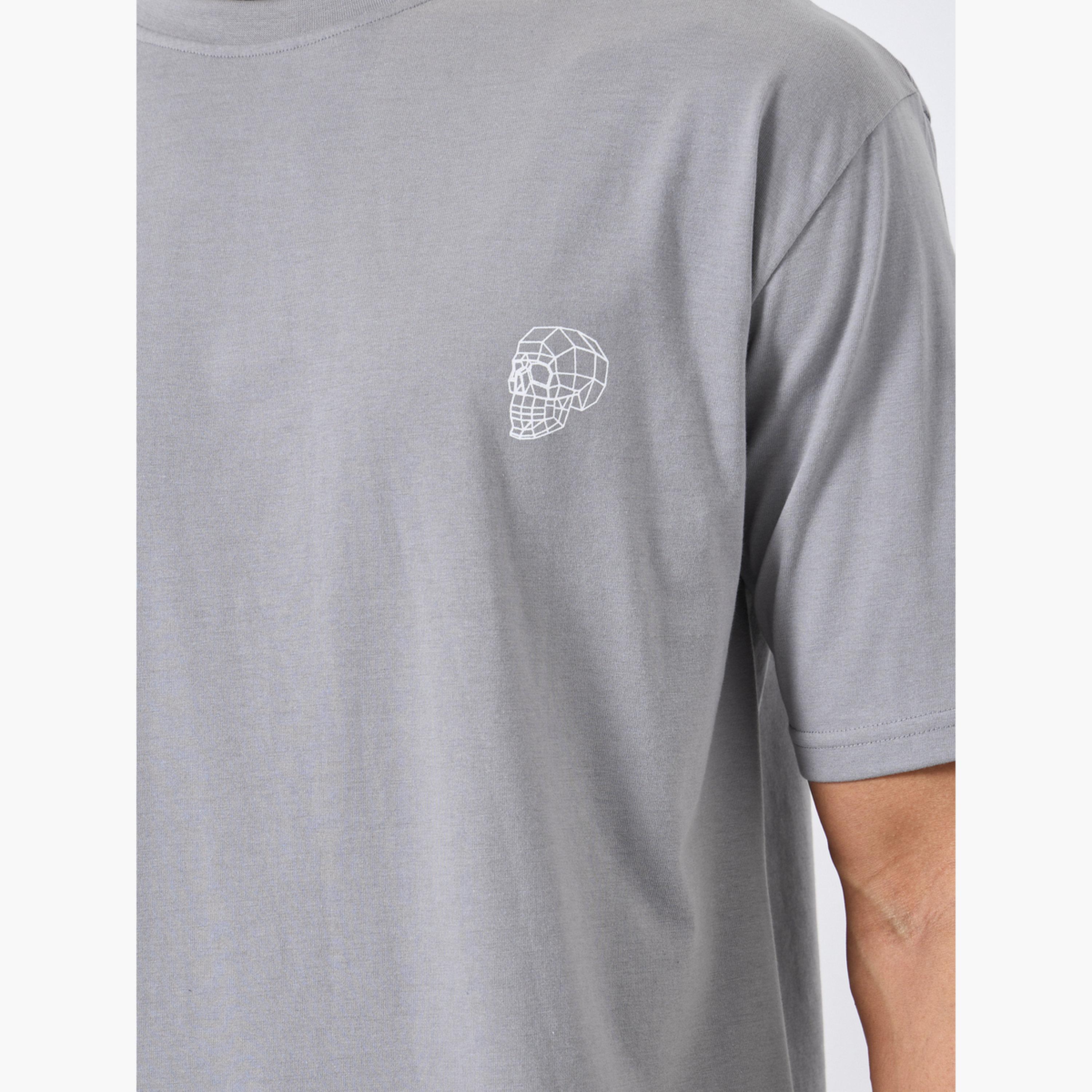 Styli Men Grey Graphic Print Oversized T-Shirt-men-clothing-tshirtsandpolos-tshirts-image-4