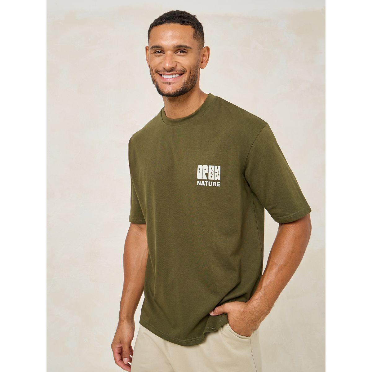 تيشيرت قطن فضفاض مطبع بكتابة-men-clothing-tshirtsandpolos-tshirts-image-1