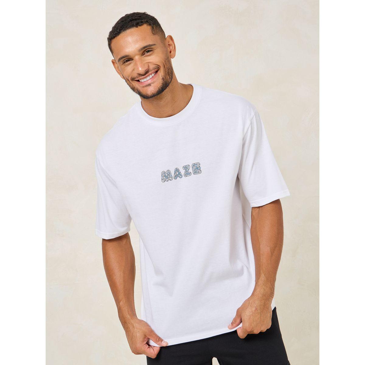 تيشيرت قطن فضفاض بطبعة ناعمة-men-clothing-tshirtsandpolos-tshirts-image-1