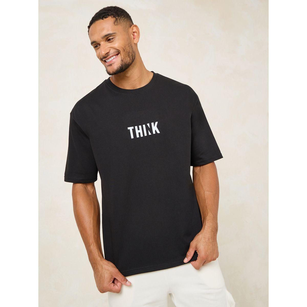 Styli Slogan Print Oversized Cotton Rich T-Shirt-men-clothing-tshirtsandpolos-tshirts-image-1