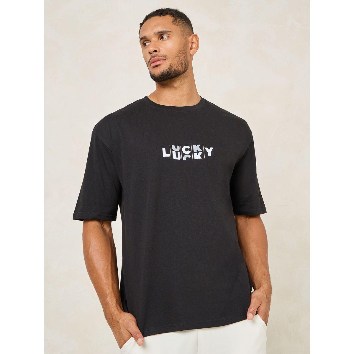 Styli Slogan Print Oversized Cotton Rich T-Shirt-men-clothing-tshirtsandpolos-tshirts-image-1
