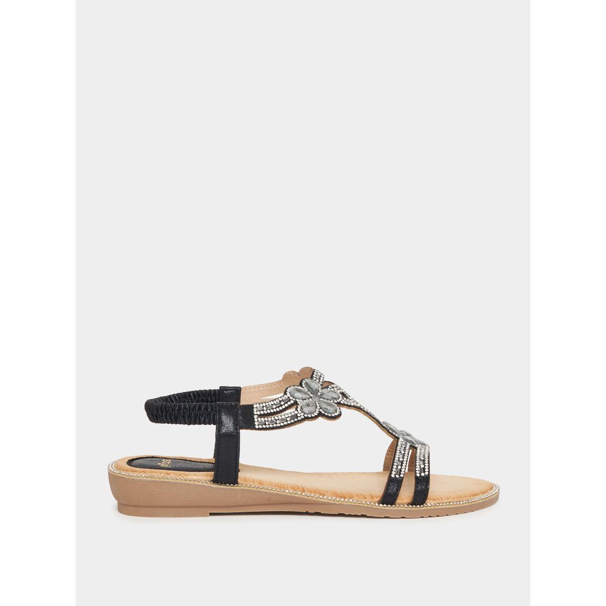Styli Embellished Strap Flat Sandals-women-shoes-sandals-flats-image-2