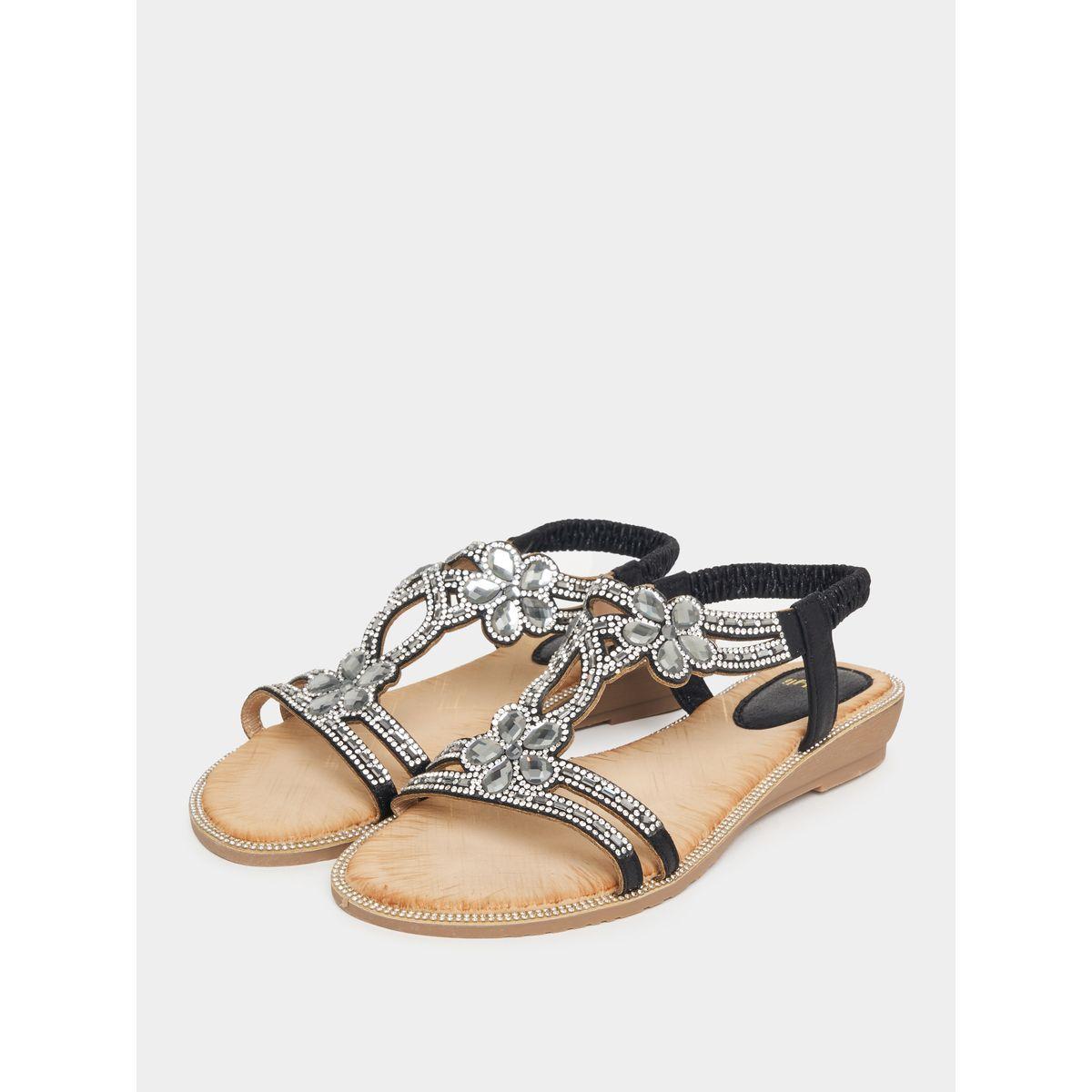 Styli Embellished Strap Flat Sandals-women-shoes-sandals-flats-image-3