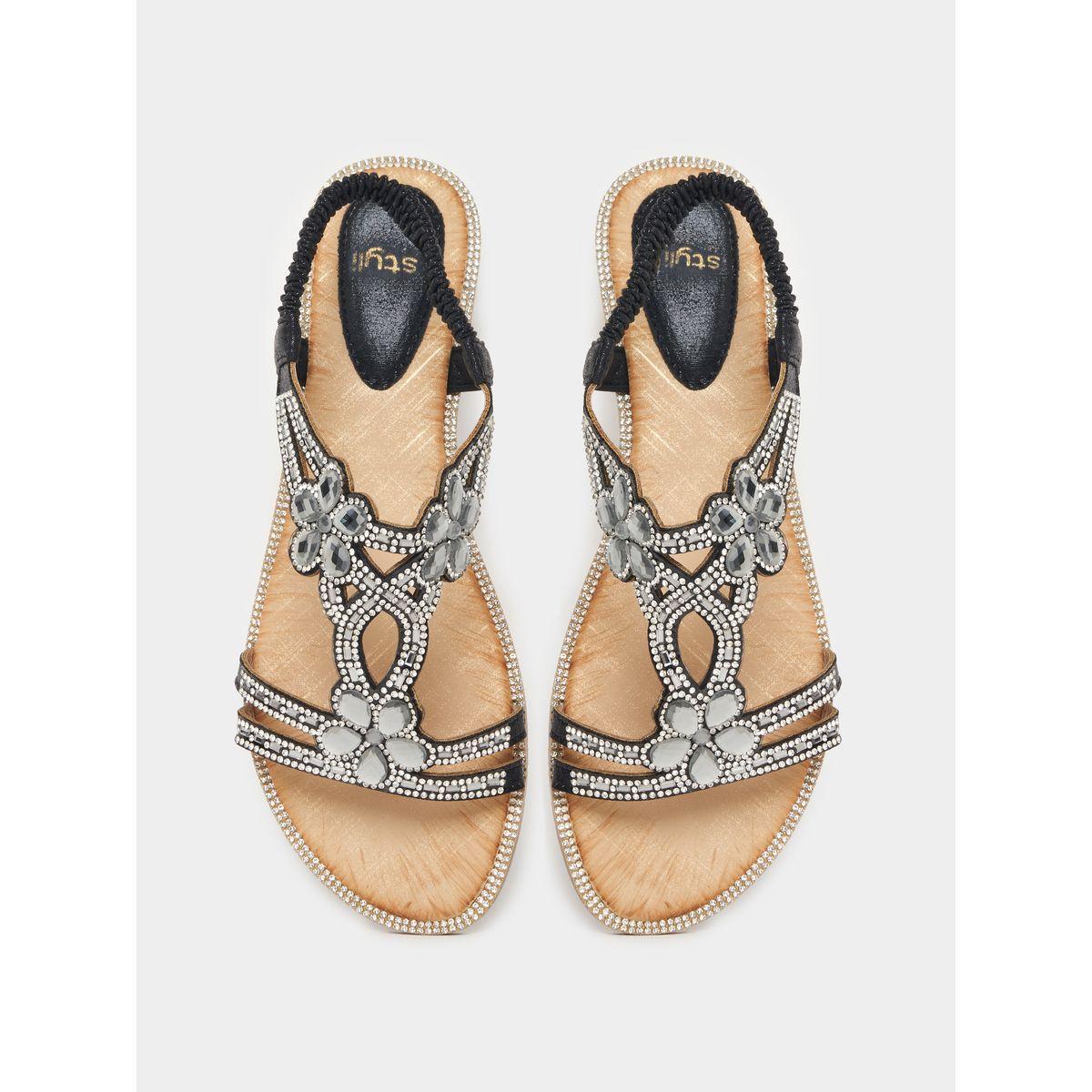 Styli Embellished Strap Flat Sandals-women-shoes-sandals-flats-image-6