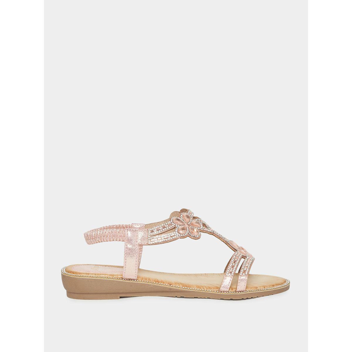 صندل فلات منمق بالاحجار والخرز-women-shoes-sandals-flats-image-3