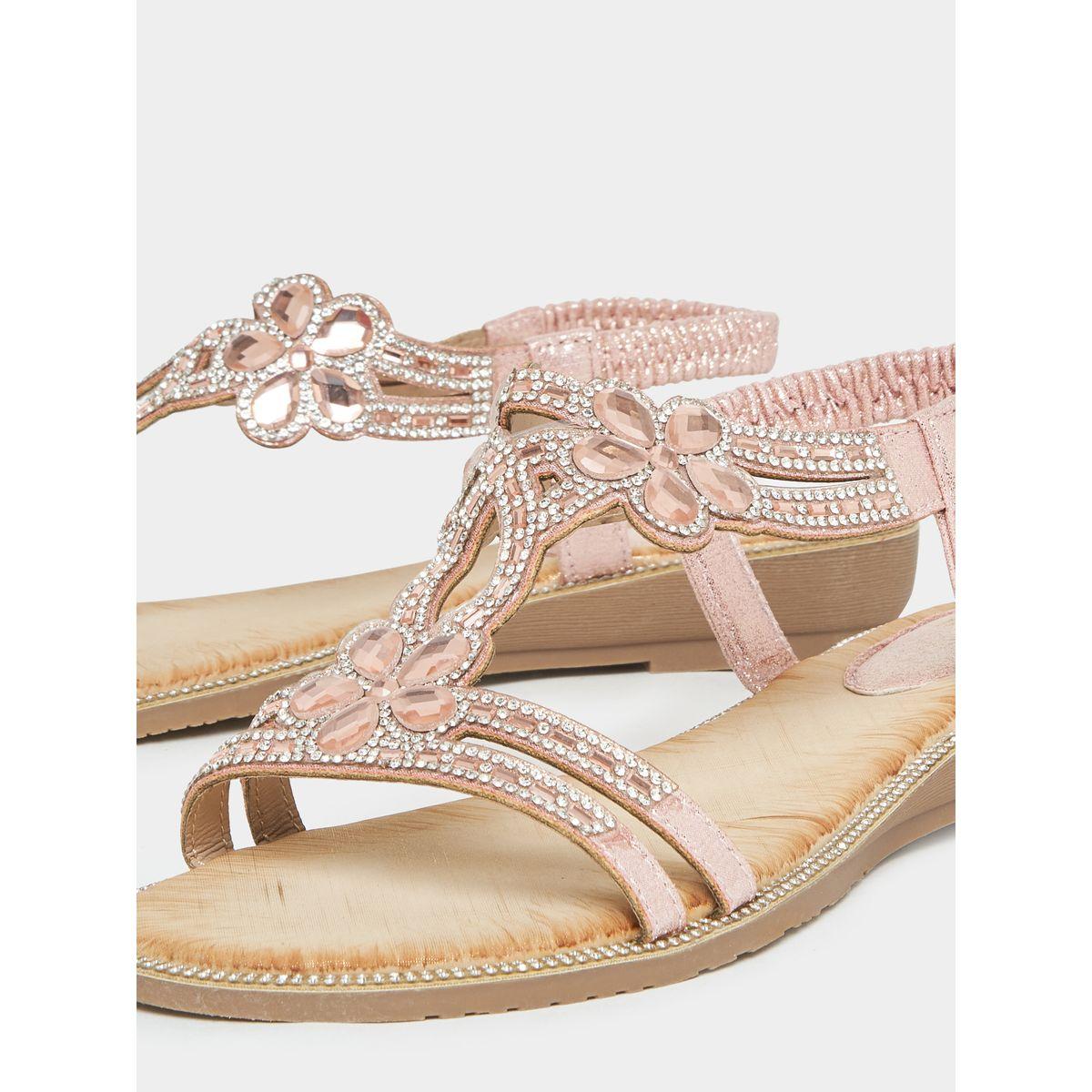صندل فلات منمق بالاحجار والخرز-women-shoes-sandals-flats-image-5