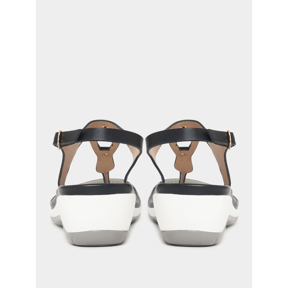 Styli Metallic Trim Accent Wedge Sandals-women-shoes-sandals-flats-image-5