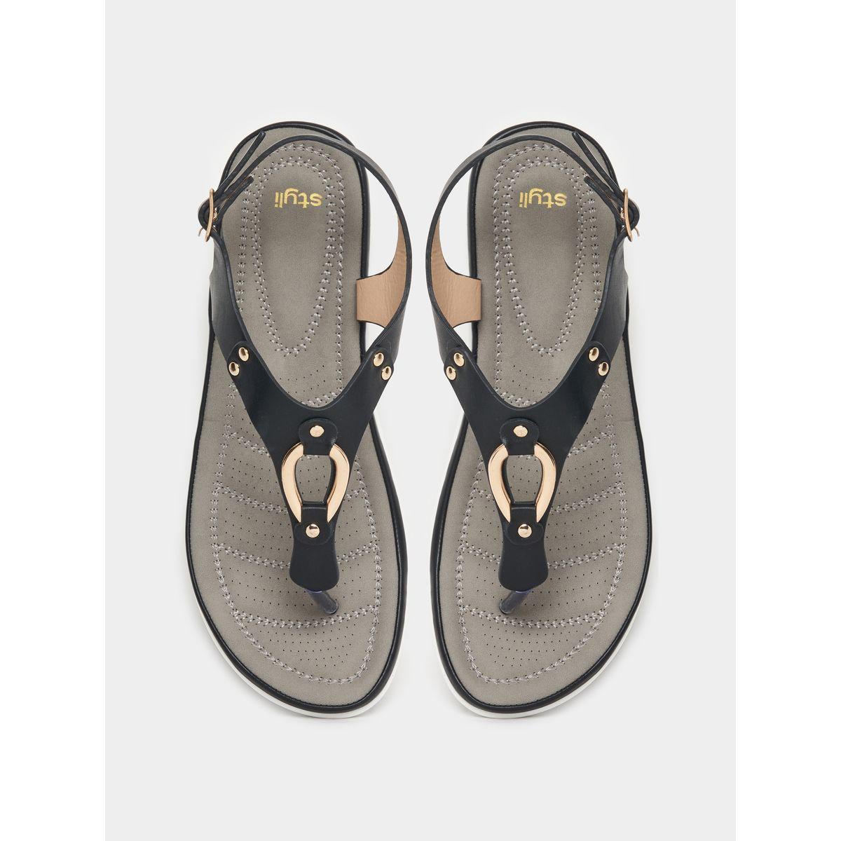 Styli Metallic Trim Accent Wedge Sandals-women-shoes-sandals-flats-image-6