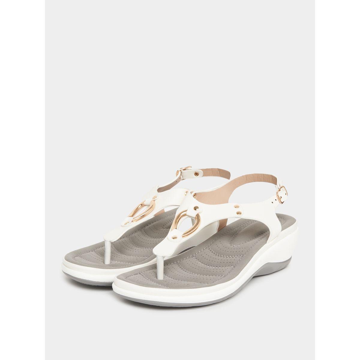 Styli Metallic Trim Accent Wedge Sandals-women-shoes-sandals-flats-image-3