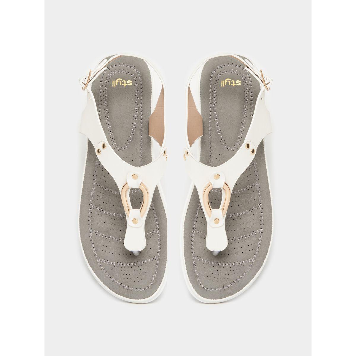 Styli Metallic Trim Accent Wedge Sandals-women-shoes-sandals-flats-image-6