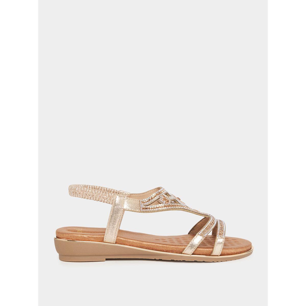 صندل بكعب ويدج مزين بحجر الراين-women-shoes-sandals-flats-image-2