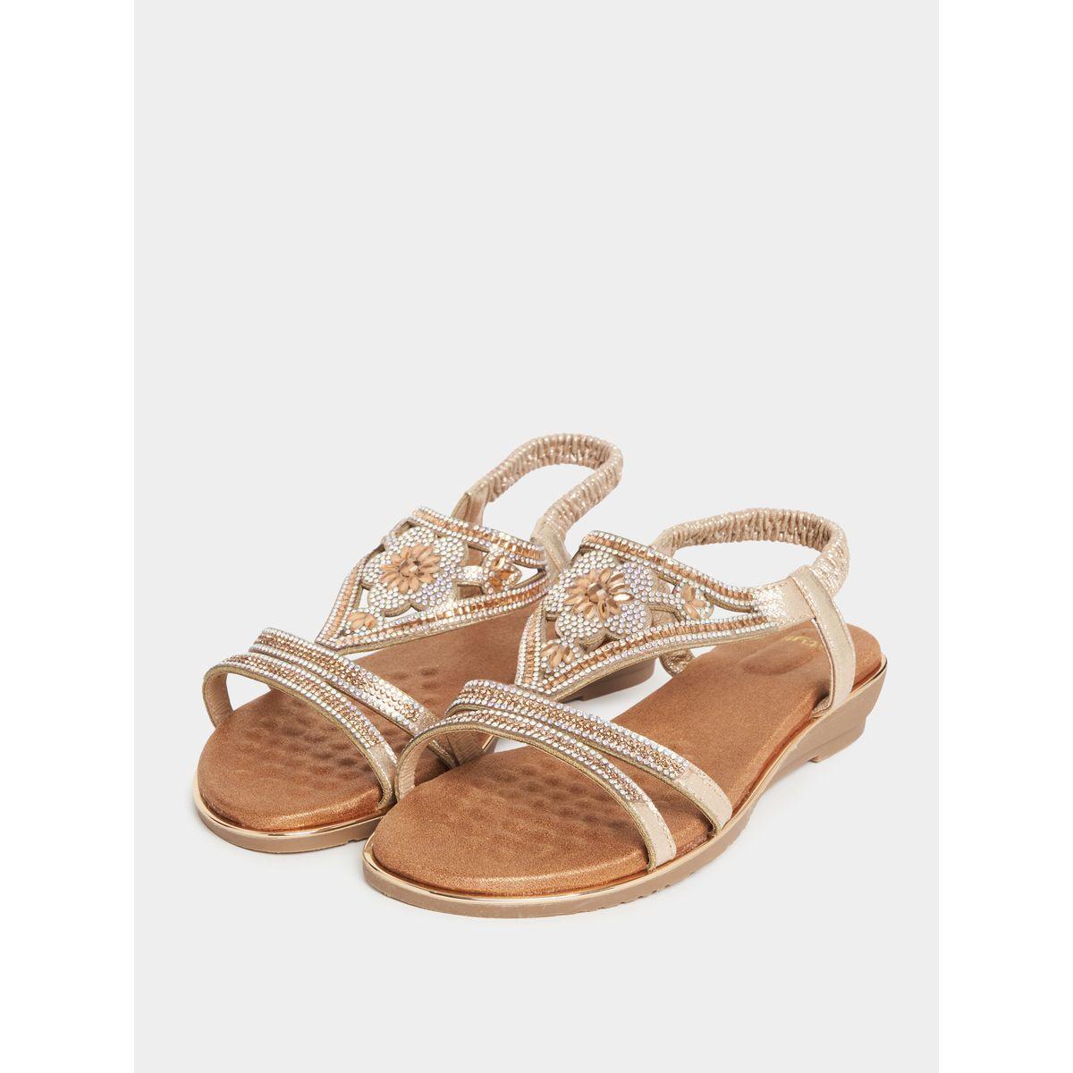 صندل بكعب ويدج مزين بحجر الراين-women-shoes-sandals-flats-image-3