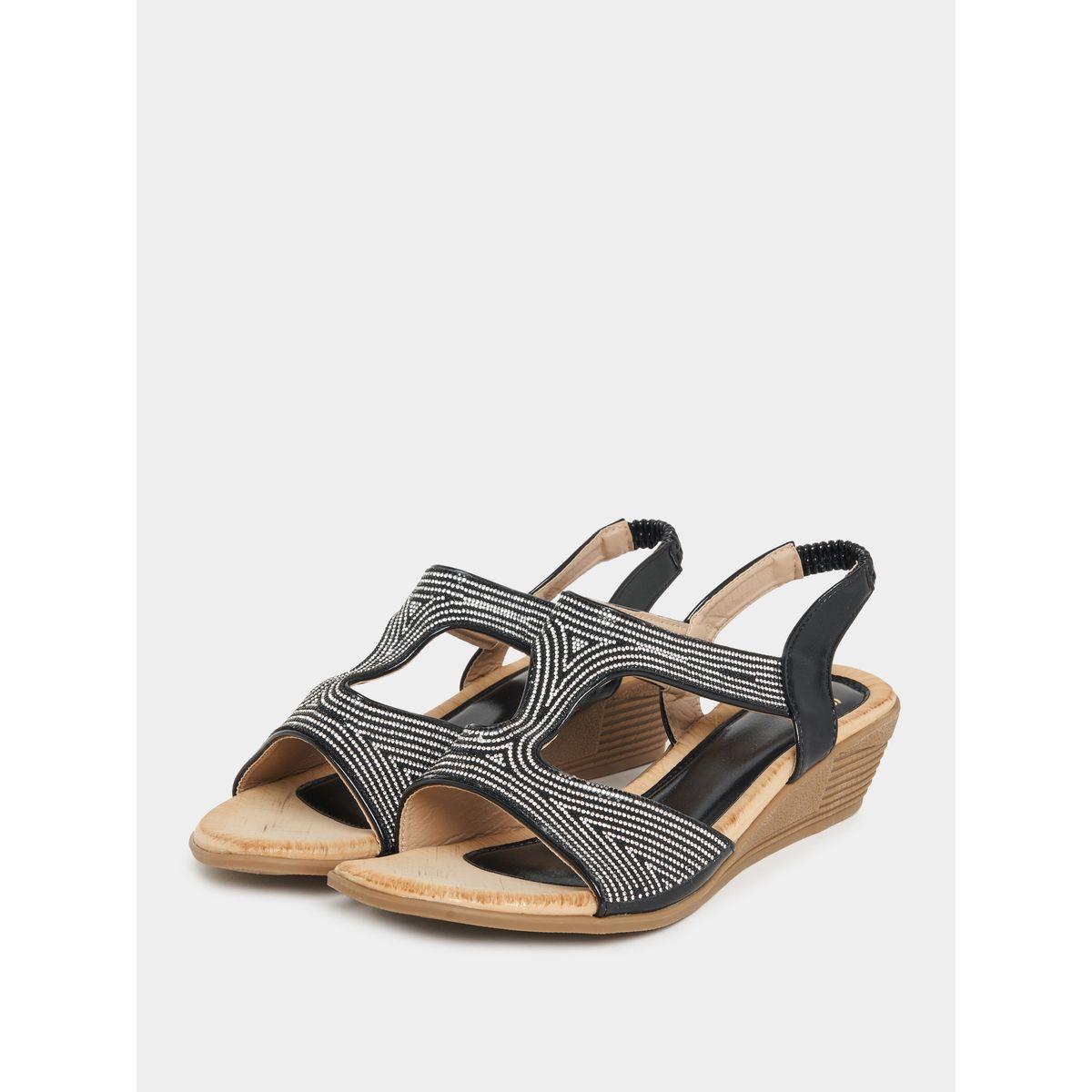 صندل بكعب ويدج ومزين بحجر الراين-women-shoes-sandals-flats-image-2