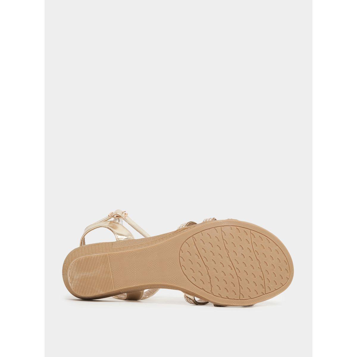 Styli Embellishes Ankle Strap Wedge Sandals-women-shoes-sandals-flats-image-7