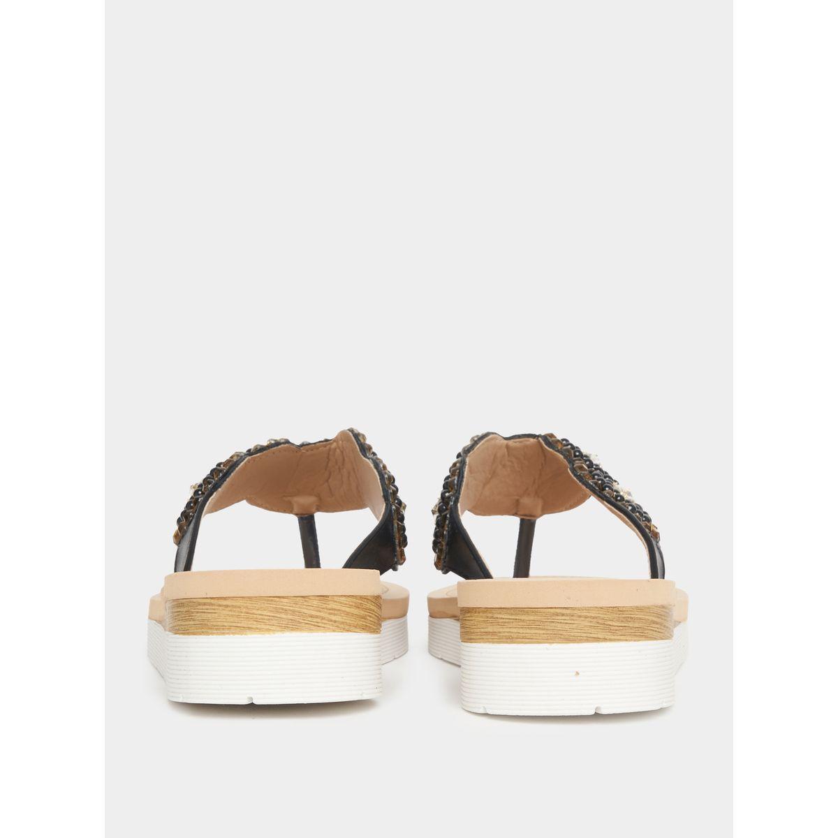 صندل فلات مزين بلؤلؤ صناعي-women-shoes-sandals-flats-image-5