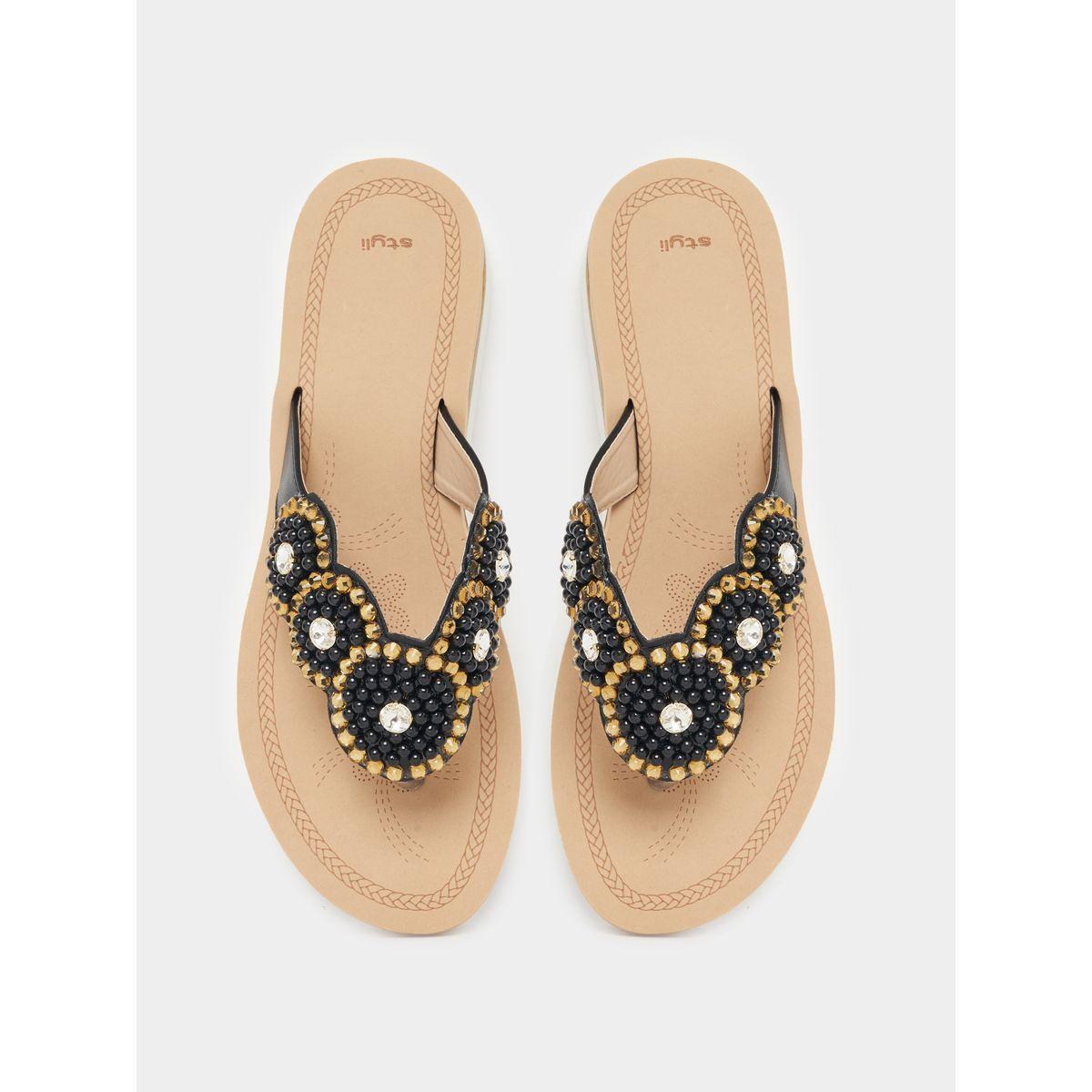 صندل فلات مزين بلؤلؤ صناعي-women-shoes-sandals-flats-image-6