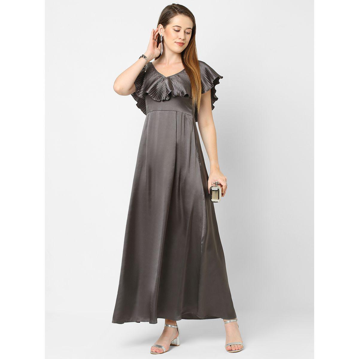 فستان ساتان طويل مع ياقة بنمط رداء ميش × ستايلي-women-clothing-dresses-image-1