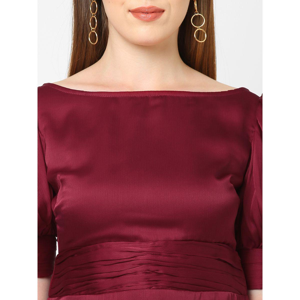 فستان سادة شيفون بطول الركبة ميش × ستايلي-women-clothing-dresses-image-5