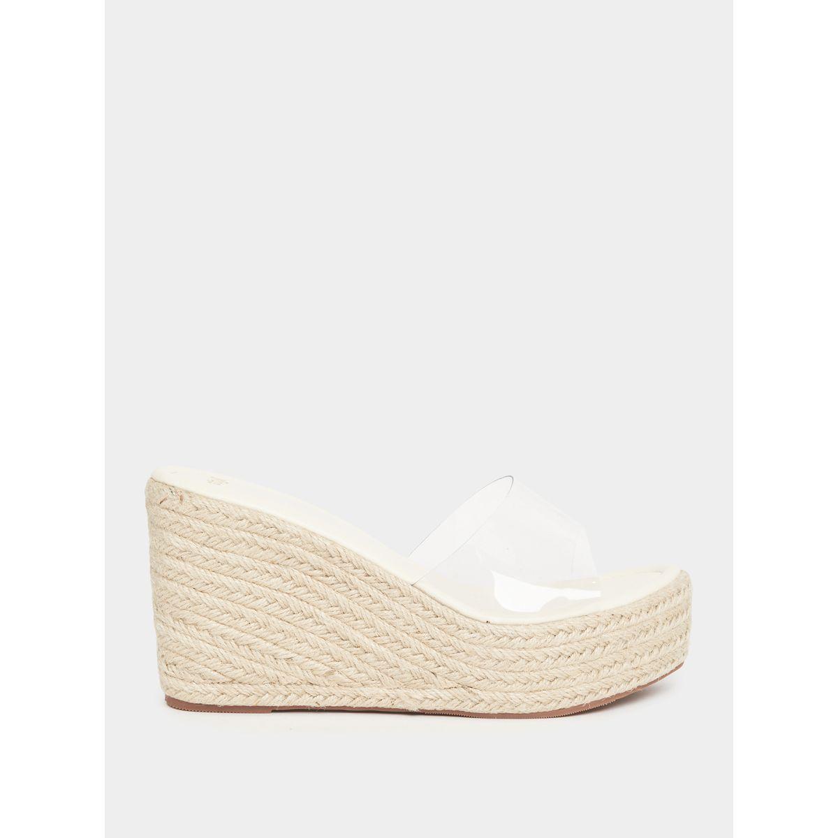 Styli Transparent Strap Wedge Sandals-women-shoes-heels-image-1