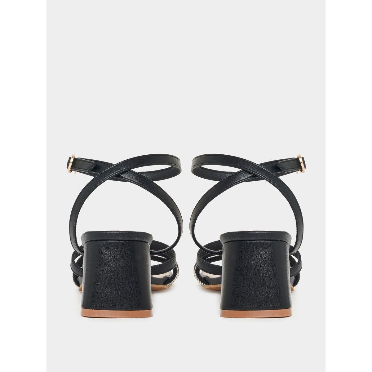 Styli Ankle Strap Rhinestone Detail Block Heel Sandals-women-shoes-heels-image-6