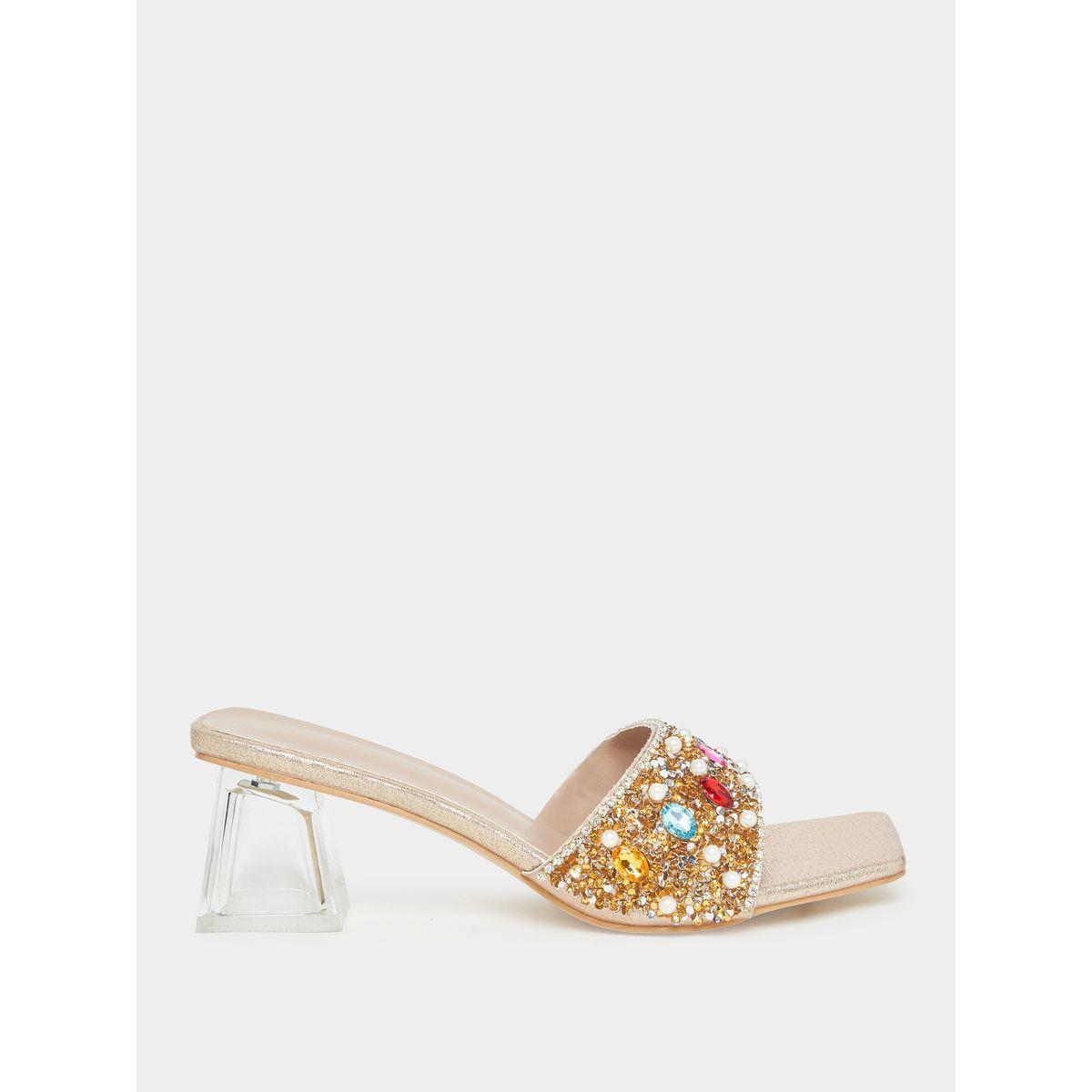 Styli Embellished Detail Block Heels-women-shoes-heels-image-2