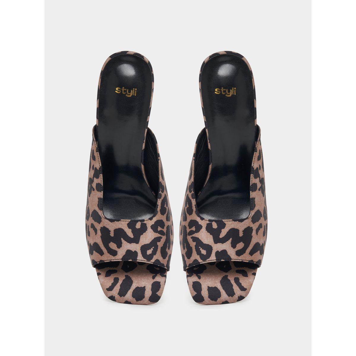 Styli Leopard Print Open Toe Sandals-women-shoes-heels-image-6