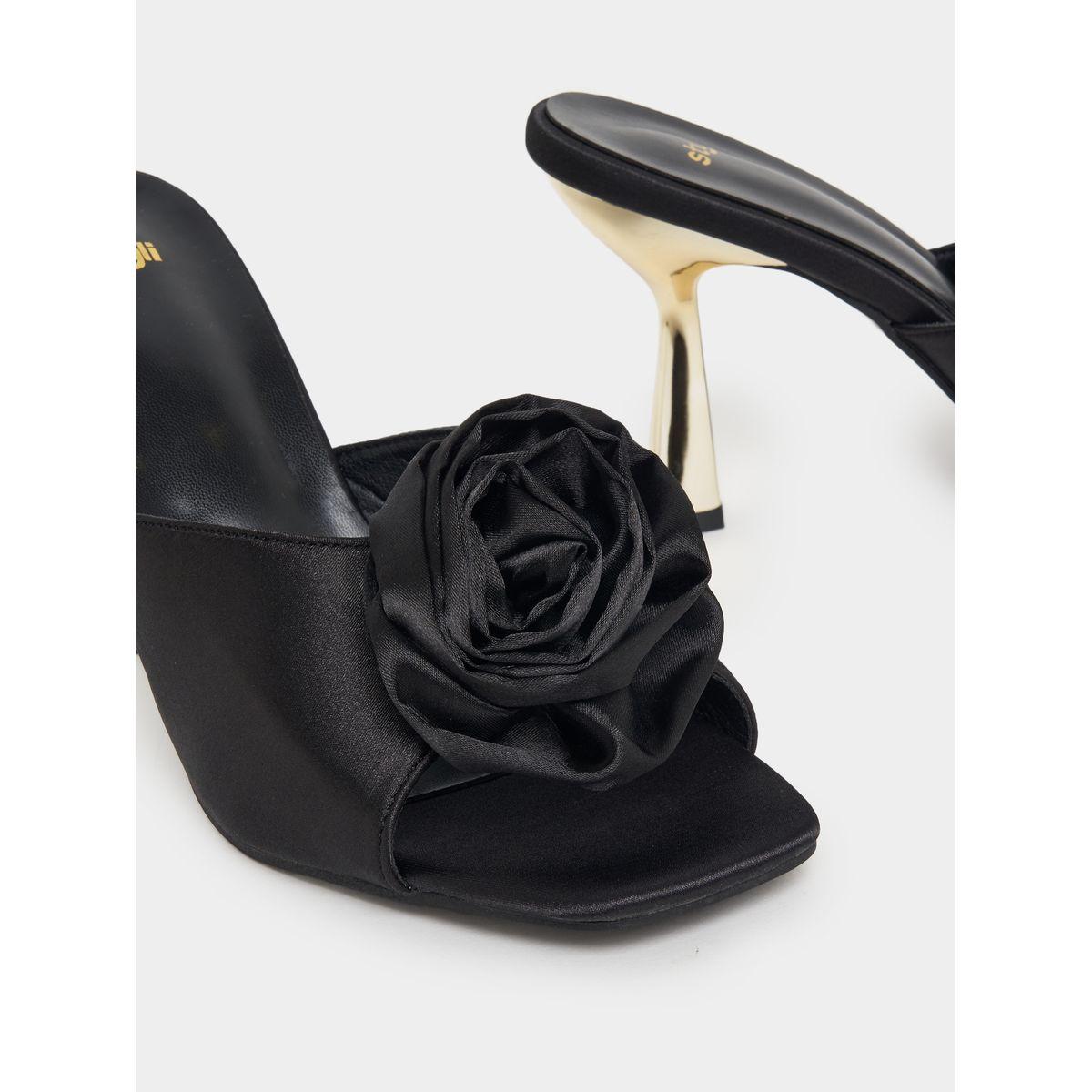 صندل مزين بزهرة كورساج-women-shoes-heels-image-4