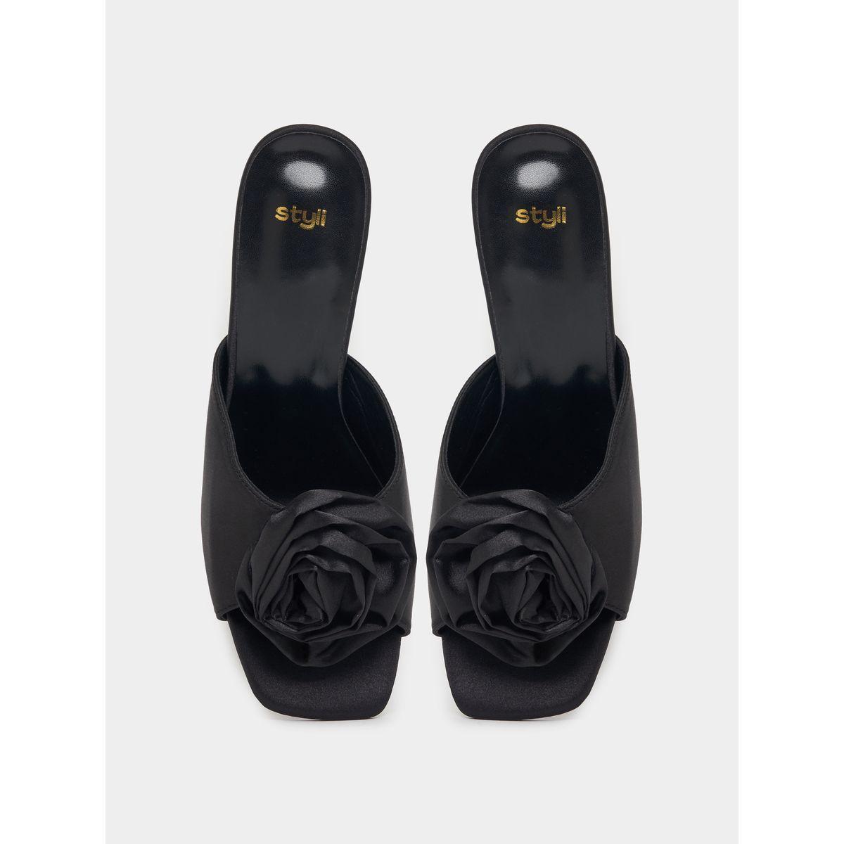 صندل مزين بزهرة كورساج-women-shoes-heels-image-6
