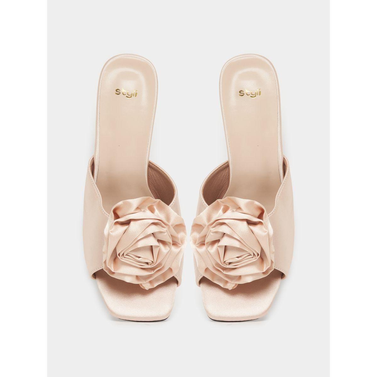 Styli Flower Corsage Design Sandals-women-shoes-heels-image-6