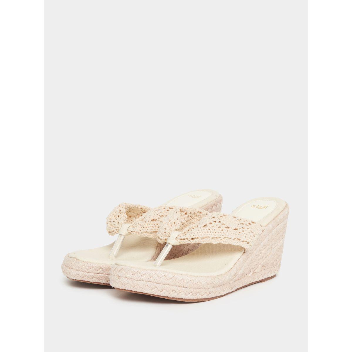Styli Woven Strap Wedge Sandals-women-shoes-heels-image-3