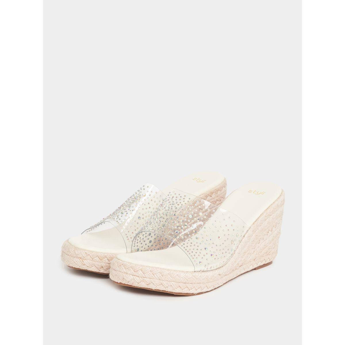 Styli Embellished Open Toe Wedge Sandals-women-shoes-heels-image-3